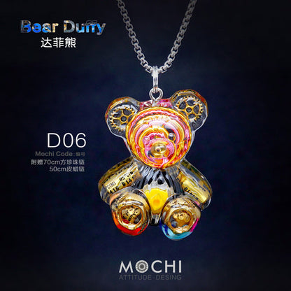 Creative Cyberpunk Duffy Bear Couple Necklace Sweatshirt Pendant