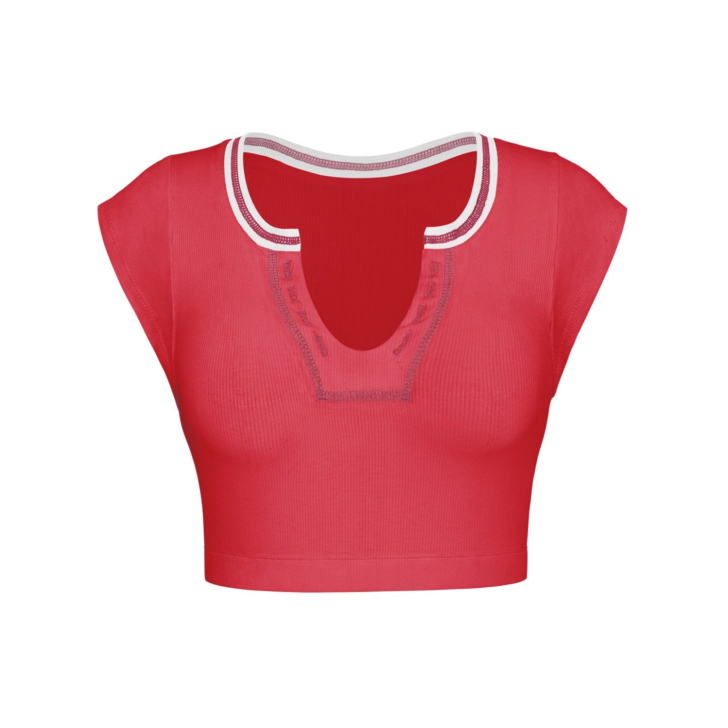 Slim Fit Ultra Short Sexy Spicy Girls Top Knitted Thread T-shirt