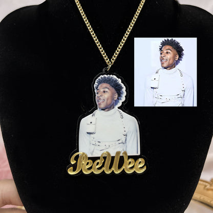 DIY color Custom Name photo necklace Personalized Acrylic Pendent Necklace Custome Jewelry