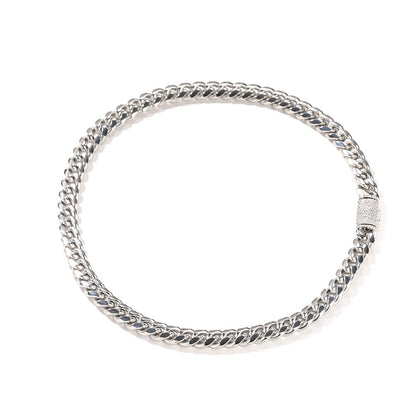 Hip-hop zircon stainless steel zircon necklace