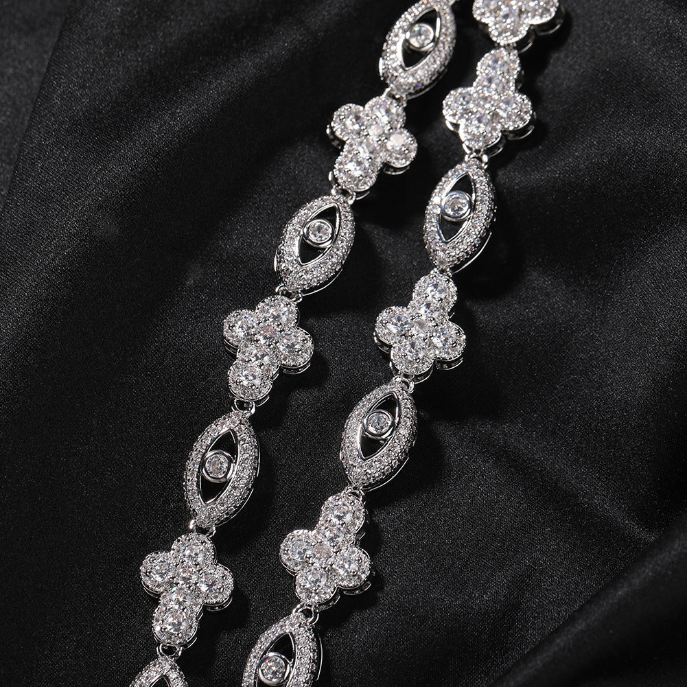 Diamond eye cross high-end feeling necklace