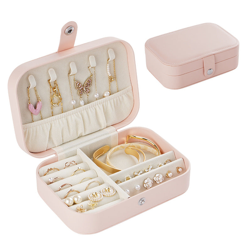 Portable travel girl multi-layer jewelry box