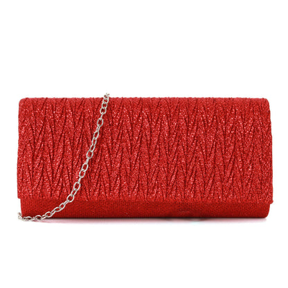 Fantasy shiny pleated clutch bag