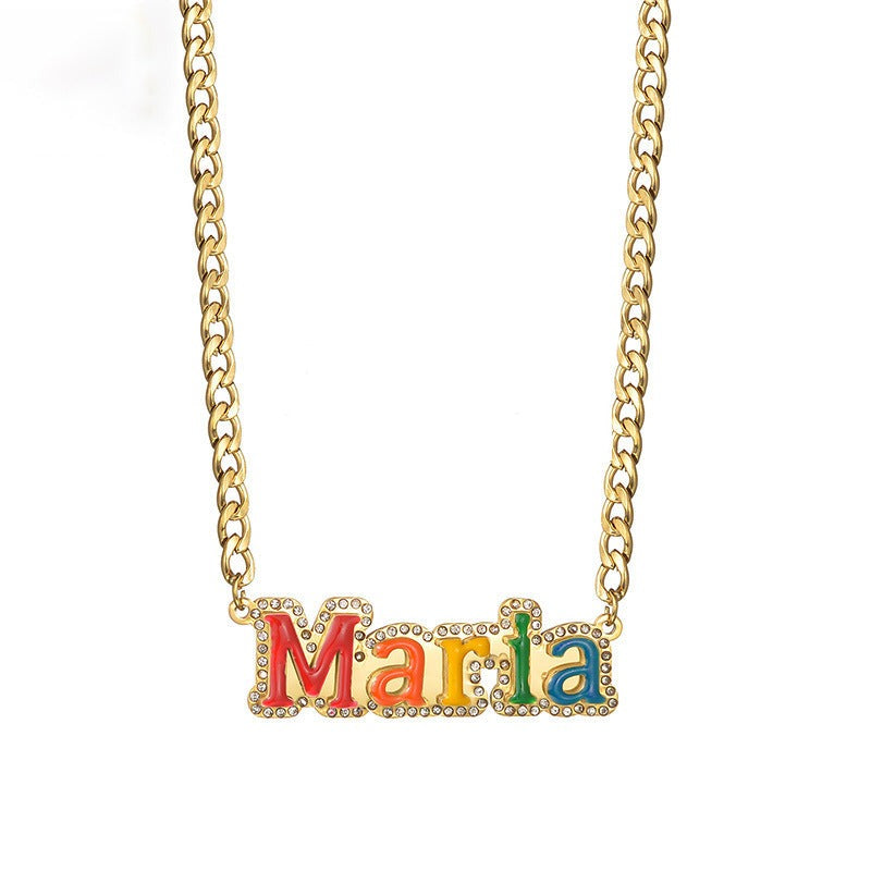 Welding dripping name necklace
