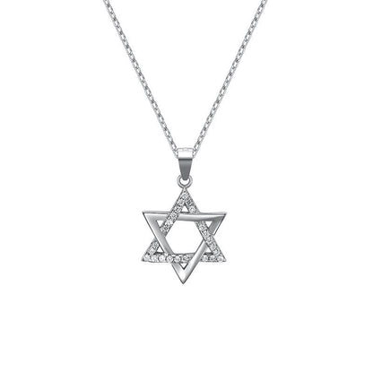 star of david necklace S925 silver pendant