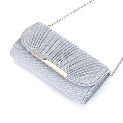 Pleated high sewing round bottom hand-held evening bag