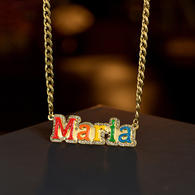 Welding dripping name necklace