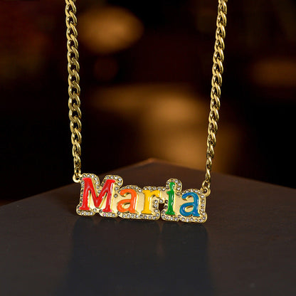 Welding dripping name necklace