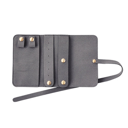 Portable multifunctional leather jewelry clutch bag