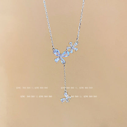 Titanium steel pearl clavicle necklace