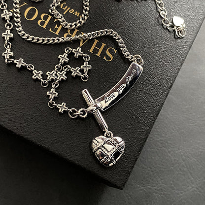 Love cross necklace women&