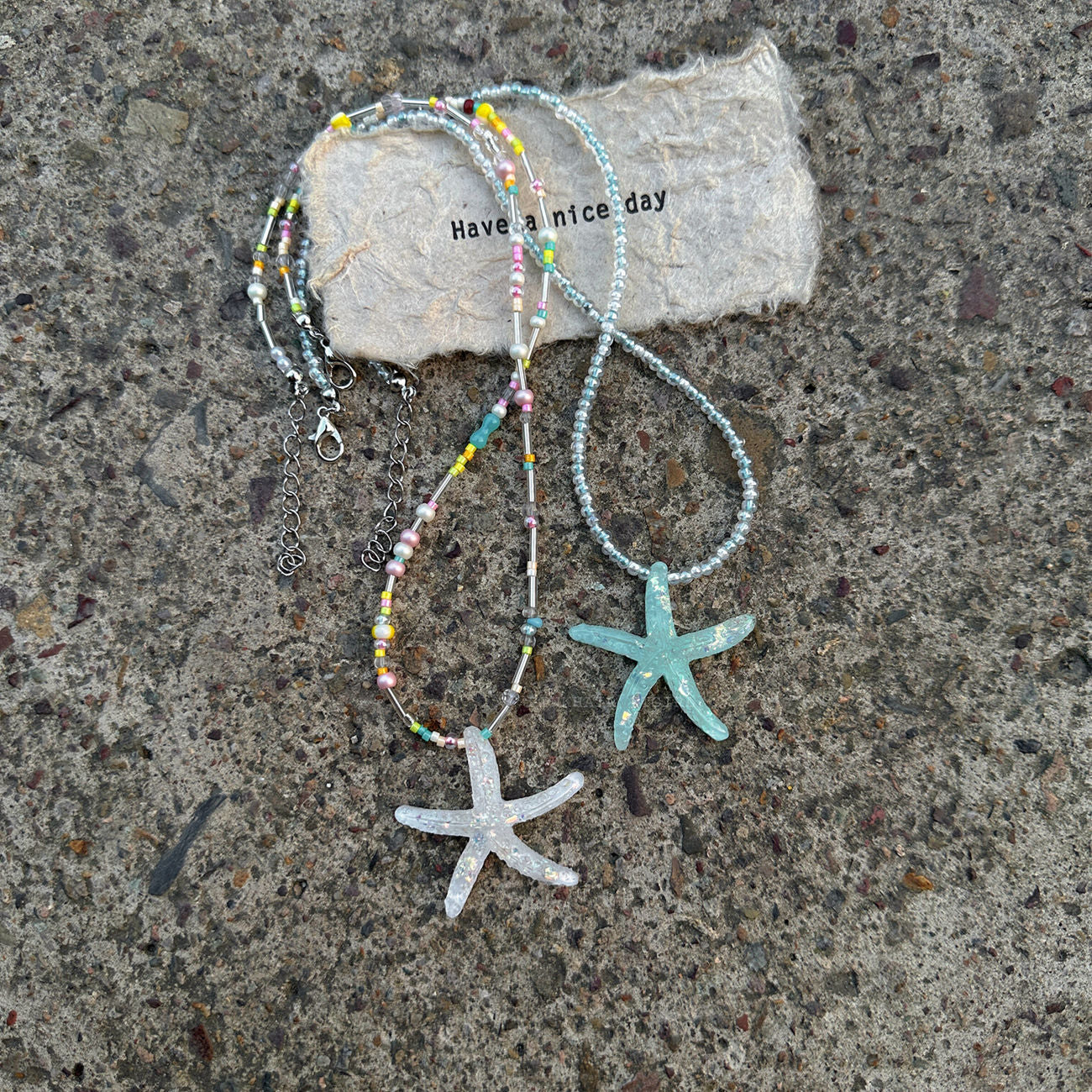 starfish necklace fresh dopamine color necklace