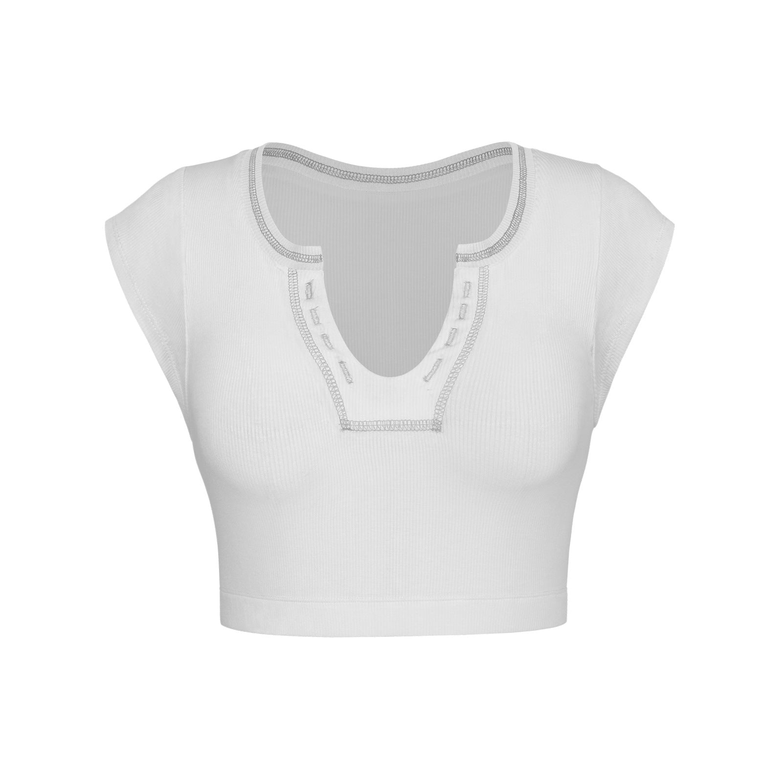 Slim Fit Ultra Short Sexy Spicy Girls Top Knitted Thread T-shirt