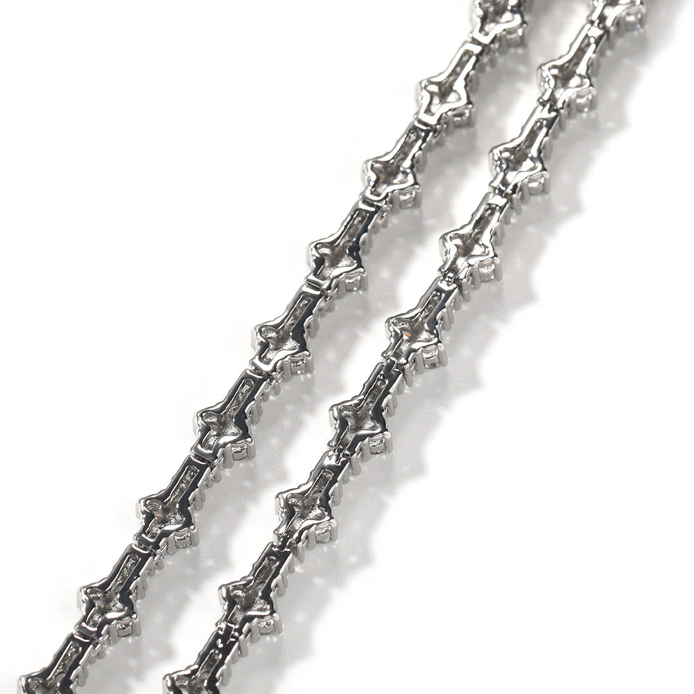 Diamond-studded high-end airplane tennis chain