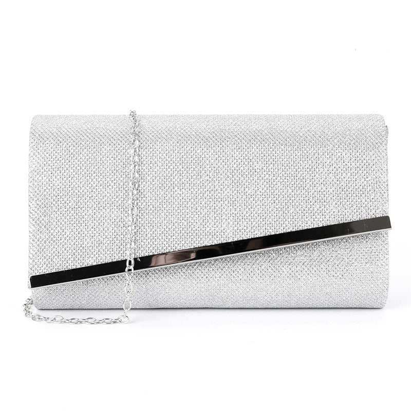 Fashion hard bag clutch metal chain bag