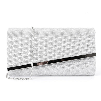 Fashion hard bag clutch metal chain bag