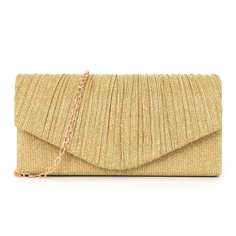 pleated striped veil flashing material handbag