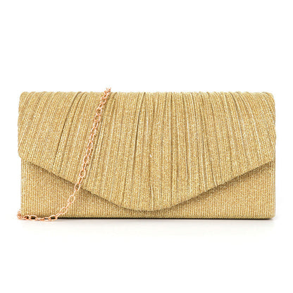 pleated striped veil flashing material handbag
