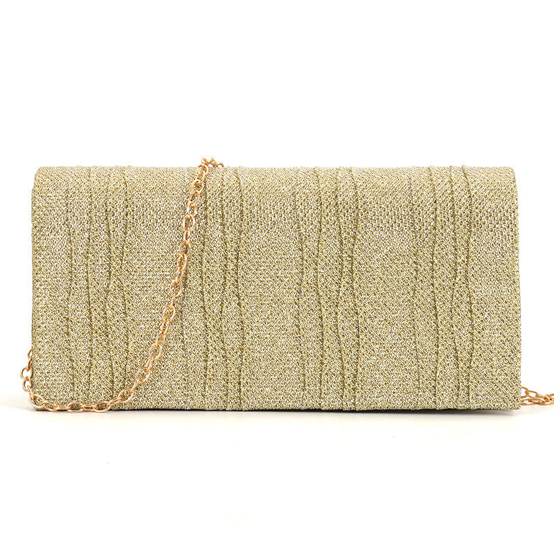 Solid color sequined cosmetics, portable storage clutch