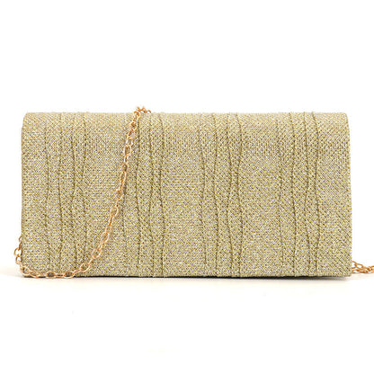 Solid color sequined cosmetics, portable storage clutch
