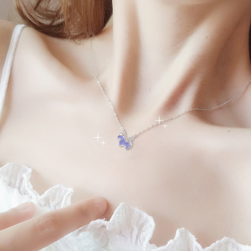 Cartoon Unicorn Necklace Women&
