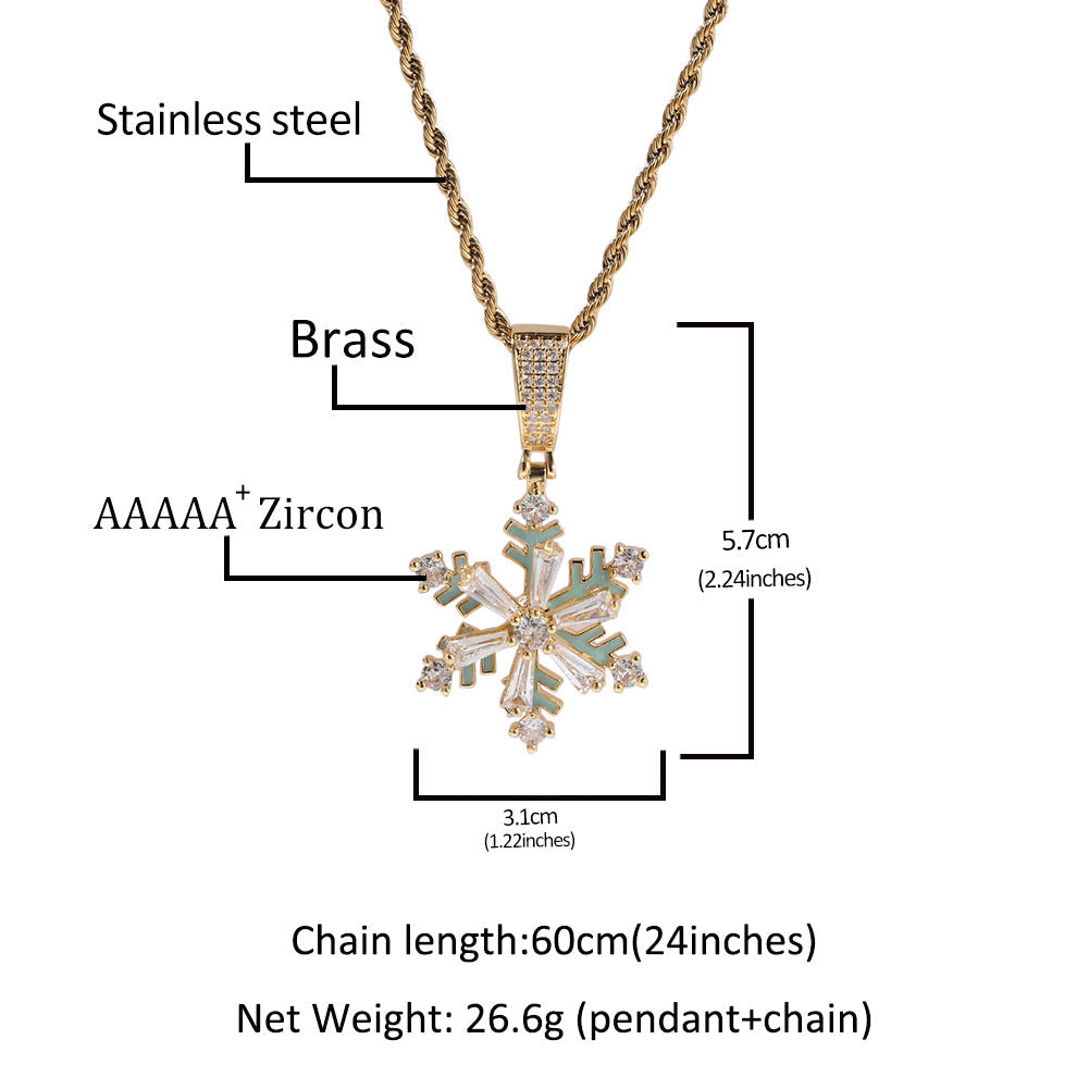 Winter rotating snowflake luminous oil drop pendant