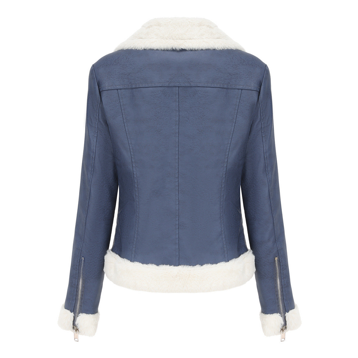 Autumn and winter fleece leather women&