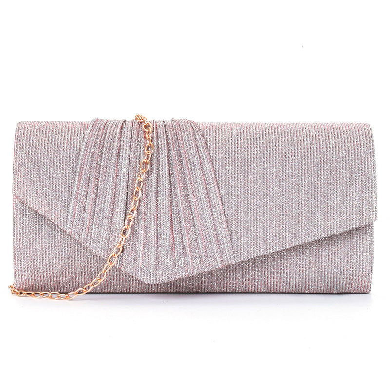 Flash material wrinkle zipper bag cover handbag