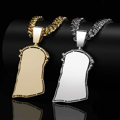 Micro Paved Zircon Jesus Head Hip Hop Men&