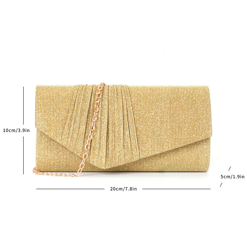 Flash material wrinkle zipper bag cover handbag