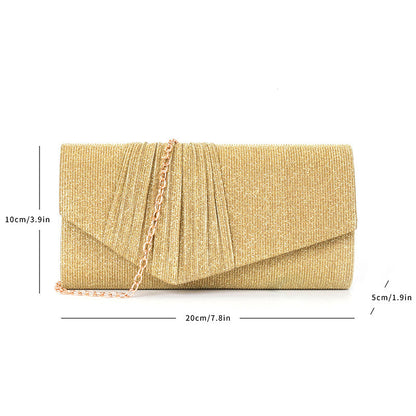Flash material wrinkle zipper bag cover handbag