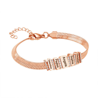 Flat snake bone chain diamond engraving bracelet