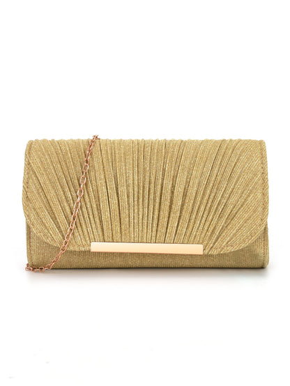 Pleated high sewing round bottom hand-held evening bag