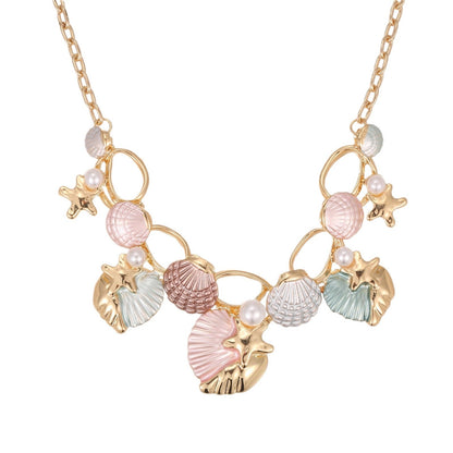 starfish necklace color oil painting shell necklace