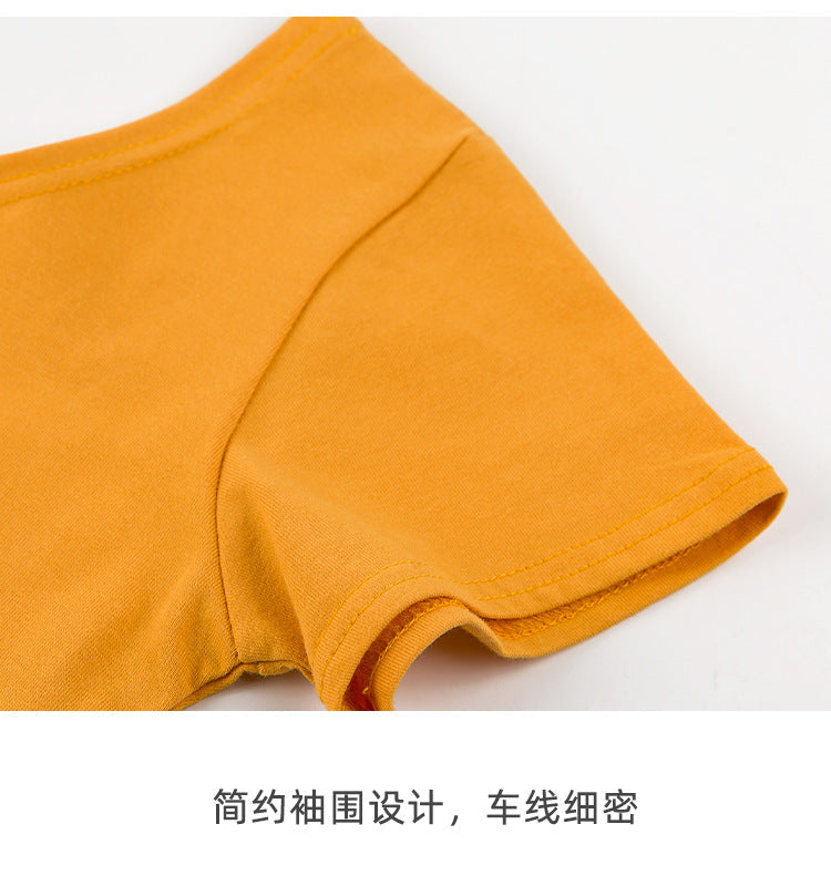 Tight navel-baring short-sleeved women&