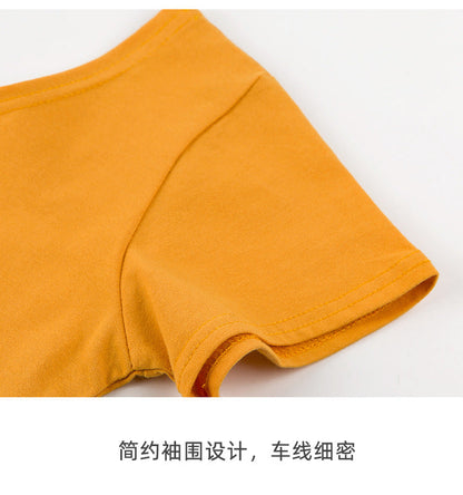 Tight navel-baring short-sleeved women&