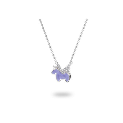 Cartoon Unicorn Necklace Women&