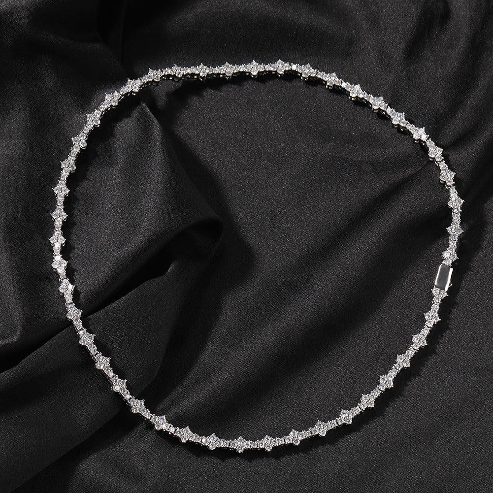 Diamond-studded high-end airplane tennis chain