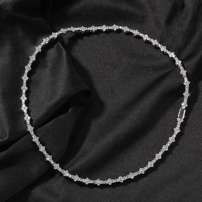 Diamond-studded high-end airplane tennis chain