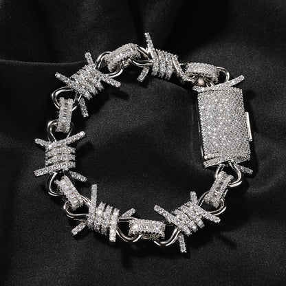 Wire chain diamond thorn necklace bracelet