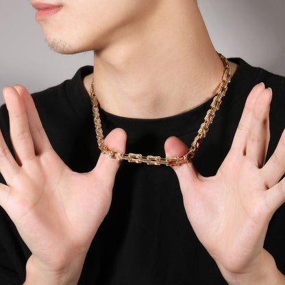 Hip Hop Rhinestone 5mm Bicycle Chain Necklace