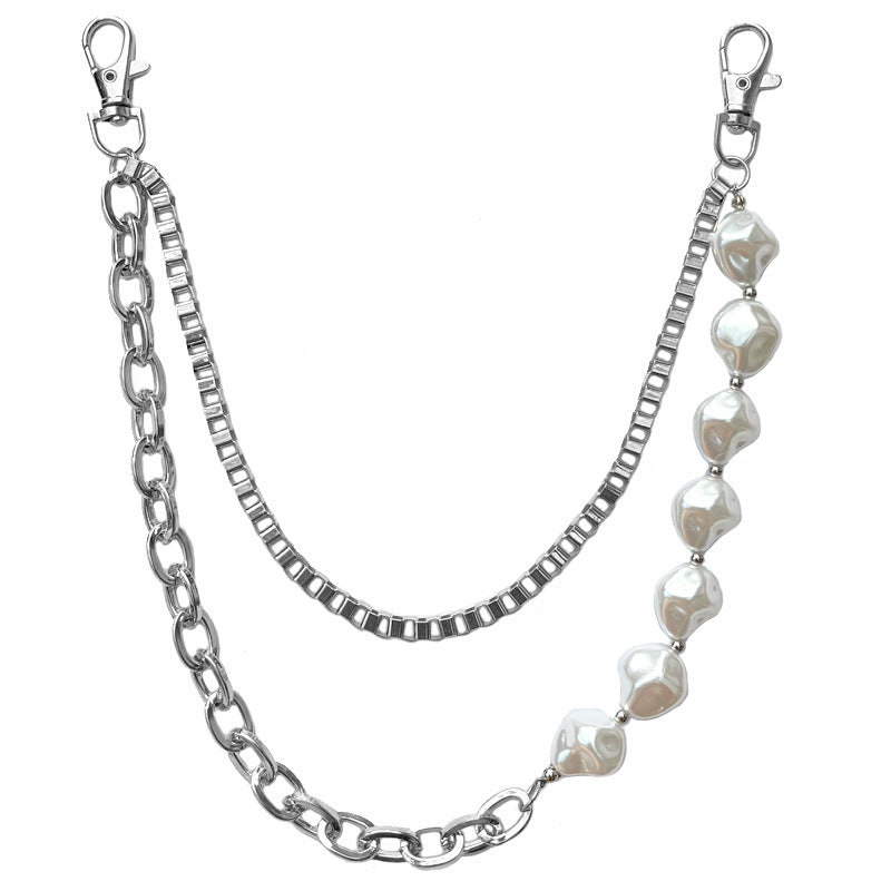 Irregular pearl double chain