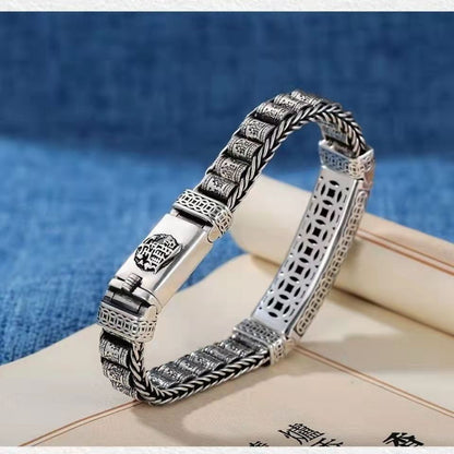 Brave troops silver rotating bead bracelet