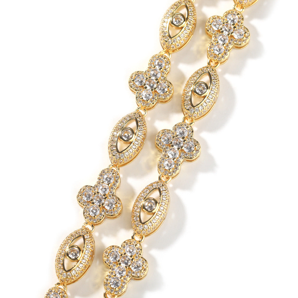 Diamond eye cross high-end feeling necklace