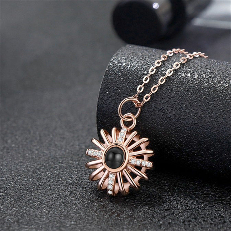 925 Silver Round Hollow Projection Necklace