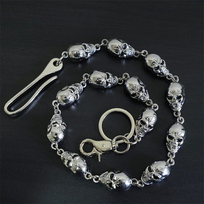 Punk metal big ghost head hip-hop pants chain
