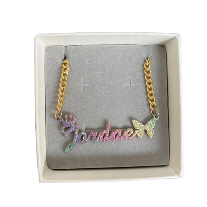 Custom Color Sticker Name Necklace Pendant