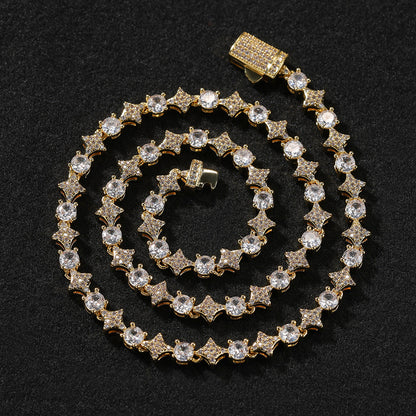 Star zircon tennis chain necklace