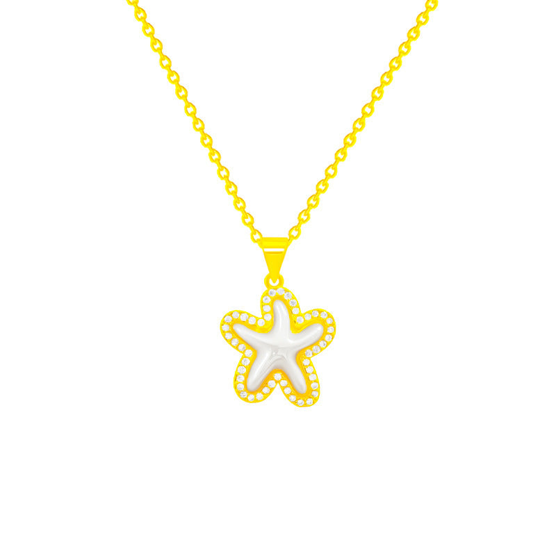 Light luxury starfish necklace inlaid with bricks