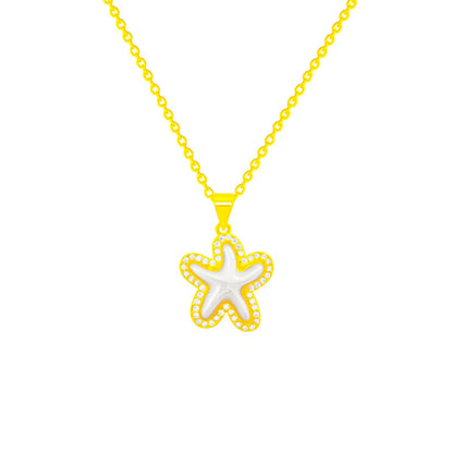 Light luxury starfish necklace inlaid with bricks